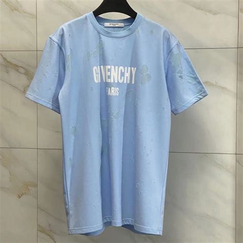 givenchy paris destroyed t-shirt blue|Givenchy T.